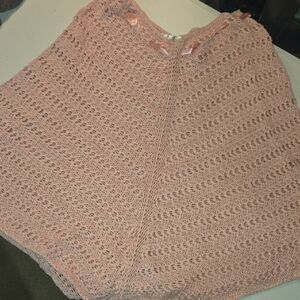 Elegant Pink Knit Women's Poncho